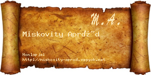 Miskovity Apród névjegykártya